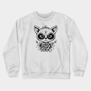 Angry flower raccoon Crewneck Sweatshirt